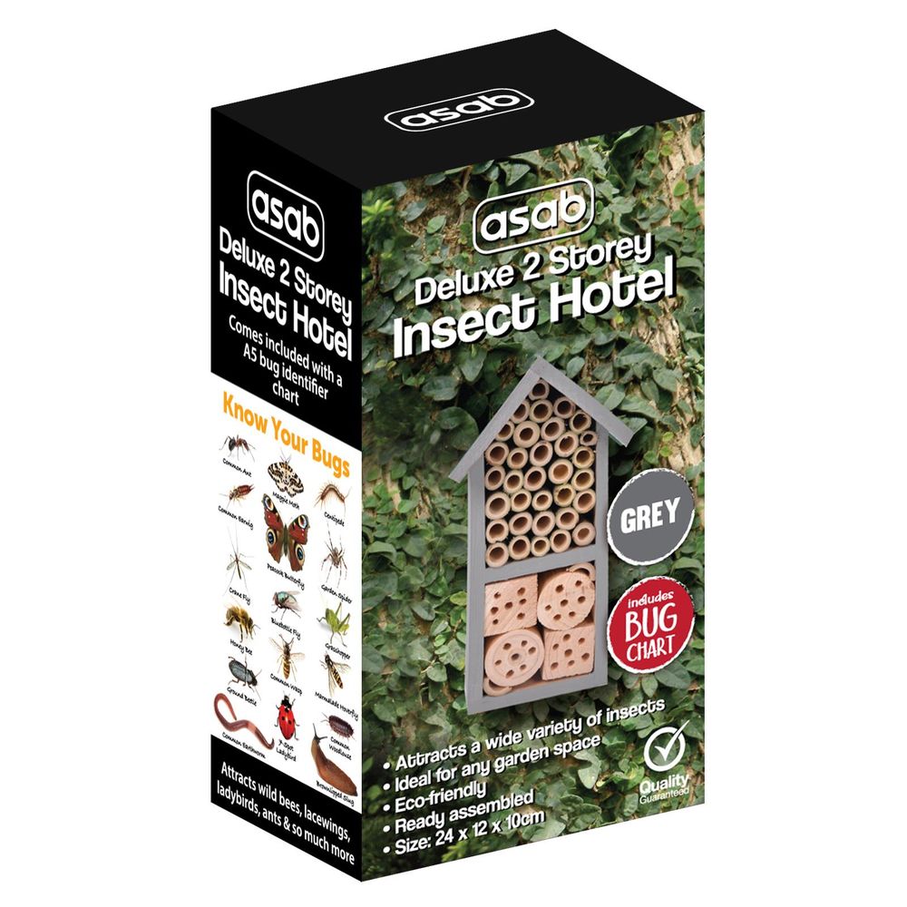 ASAB Deluxe 2 Storey Insect Hotel Grey