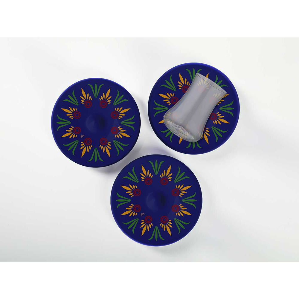 Dervish ZDA Helen Tea Glass and Saucer - Blue