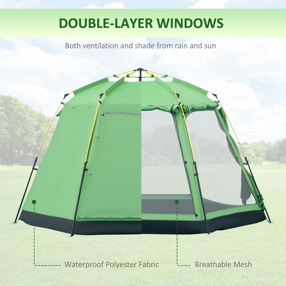 Outsunny 6P Camping Tent | 2-Tier Pop-up Design | Portable Carry Bag | Ideal for Family & Friends