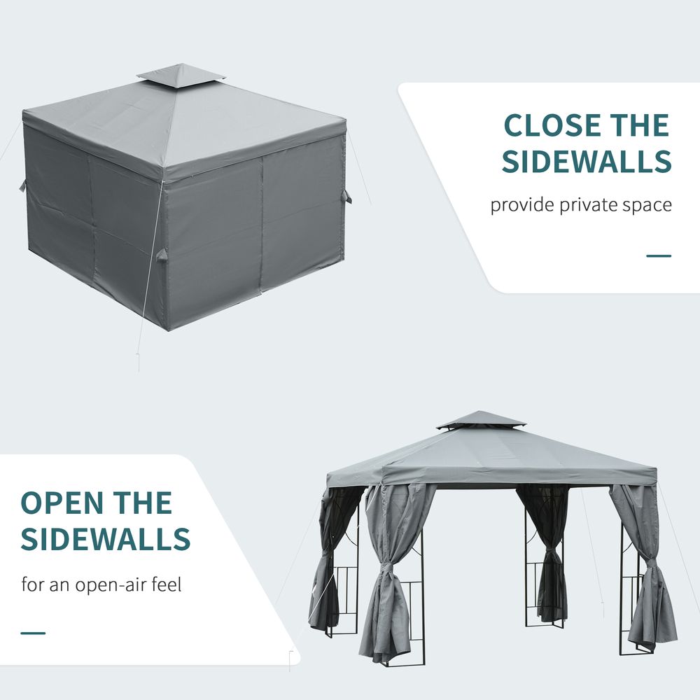 Premium 3x3m Metal Gazebo - Perfect for Weddings, Parties & Patios - Dark Grey