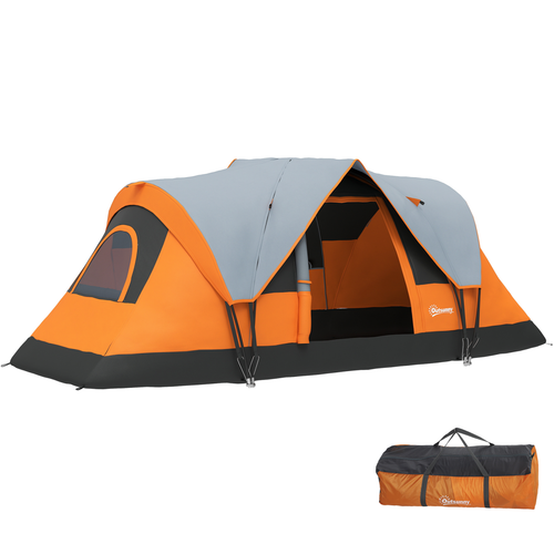 Outsunny 5-6 Man Camping Tent with Bag, Fibreglass and Steel Frame