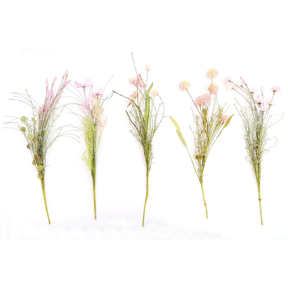 Premium Pink Faux Wildflower Stem - Realistic, Everlasting, High-Quality
