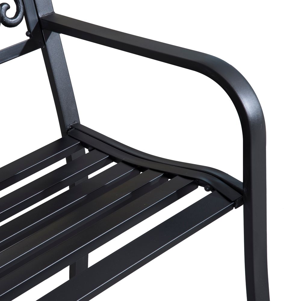Premium Steel Outdoor Bench - Comfortable 2-Seater Garden Seating - Elegant & Durable - Ideal for Relaxing Outdoors
