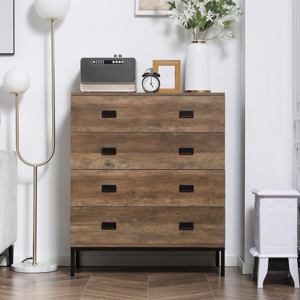 Chest of Drawers, 4 Drawer Unit Dresser Storage Chest Bedroom Living Room