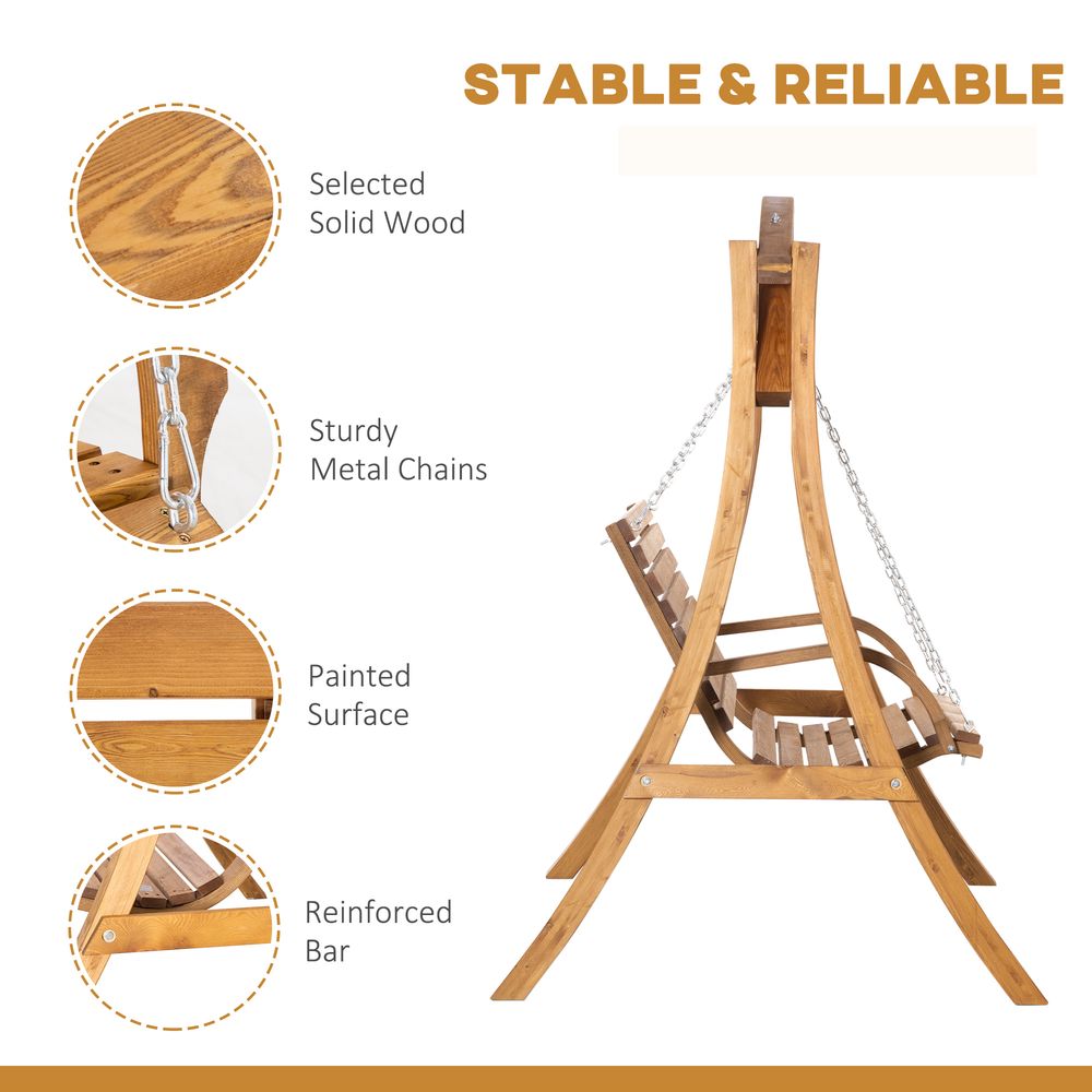 Premium Outdoor 2-Seater Swing Seat - Stylish Wooden Garden Swing Bench - High-Quality & Comfortable Seating - Perfect Patio Decor