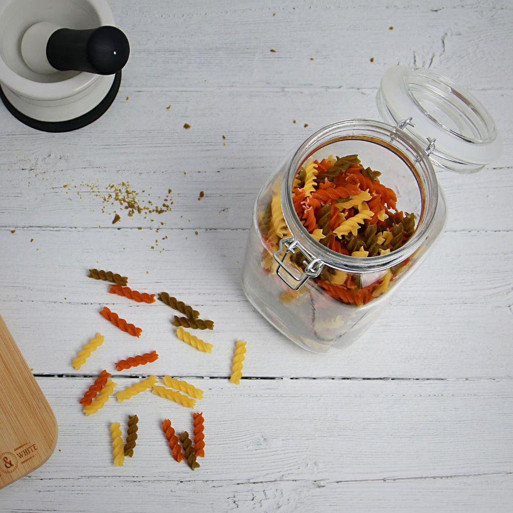 Organize and Preserve with Clip-Top Glass Storage Jars - Set of 5 | M&W