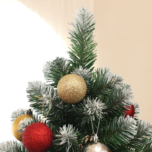 HOMCOM 5ft Artificial Pine Christmas Tree with Pinecones, Steel Base