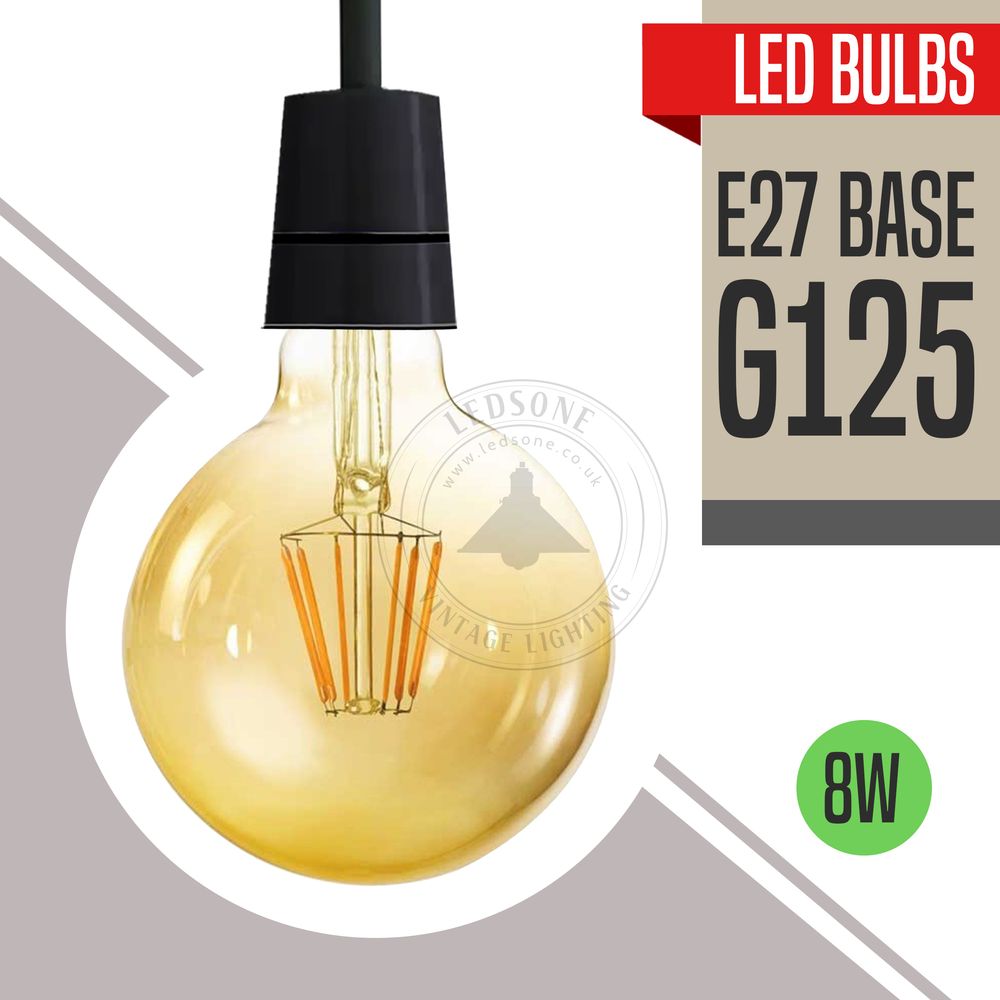 Vintage Amber Glass LED Edison Bulbs - Dimmable, Warm White, 2 Pack, 2700K - Professional Quality