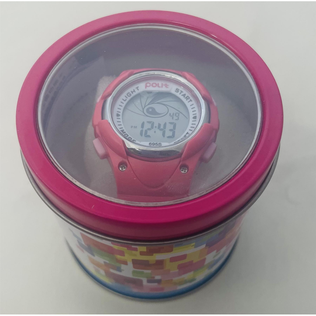 POLIT Childrens Disco Boys & Girls Digital watch in Tin, assorted stlyes and colours CW-0025