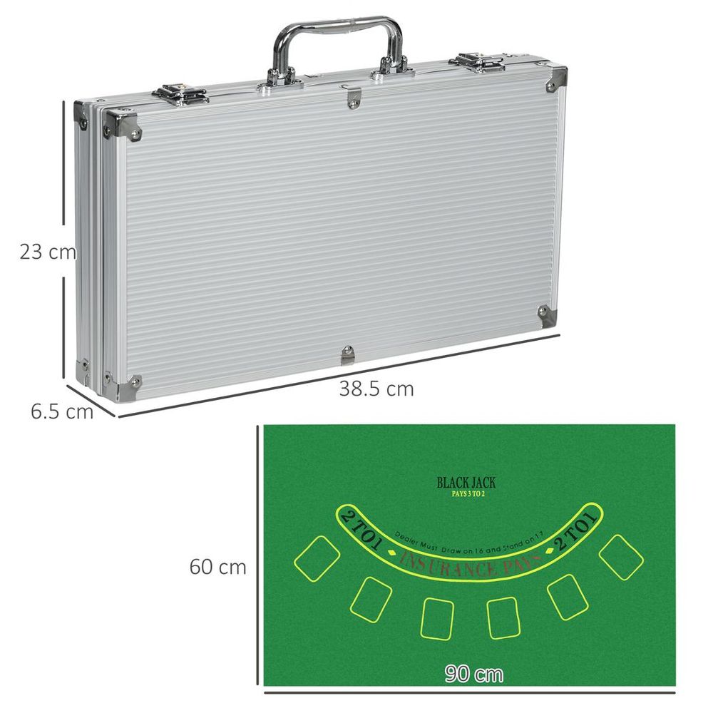 SPORTNOW 300-Pc Poker Set w/ Mat, Case, Decks - Vegas-Style Thrills at Home