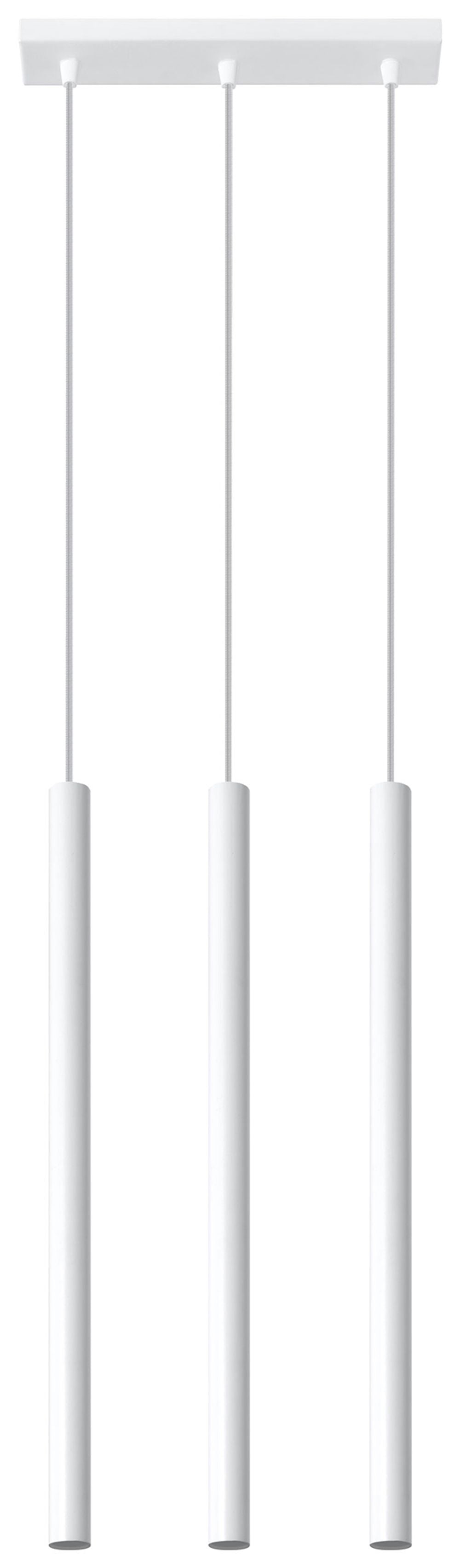 PASTELO 3 White Pendant Lamp - Modern Round Tube Shape LED G9 - Loft Design - Quality Assured