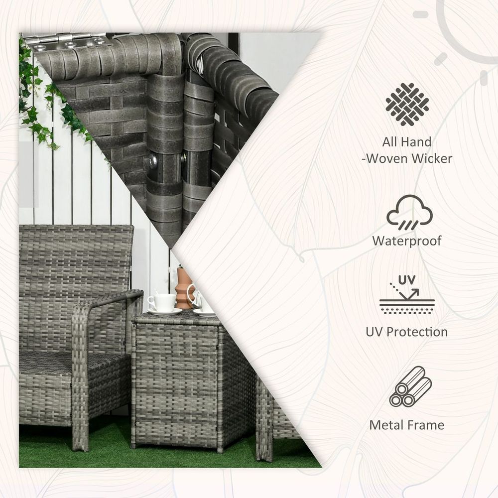 High-Quality 3-Piece PE Rattan Garden Sofa Set - Grey