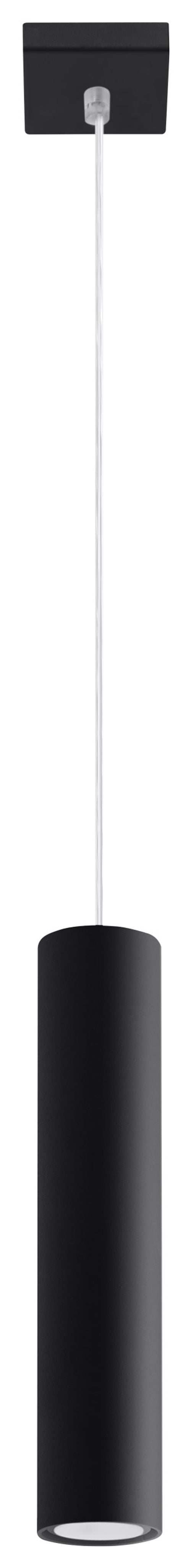 Pendant lamp LAGOS 1 Black Round Tube Shape Modern Loft Design LED GU10