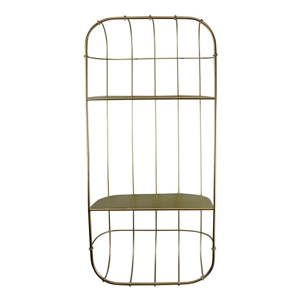 Premium Gold Metal Double Storage Shelf - High-Quality Design - 17 x 77 x 36cm