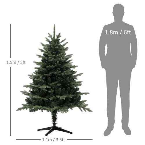 HOMCOM 5ft Artificial Spurce Christmas Tree with 1121 Branches