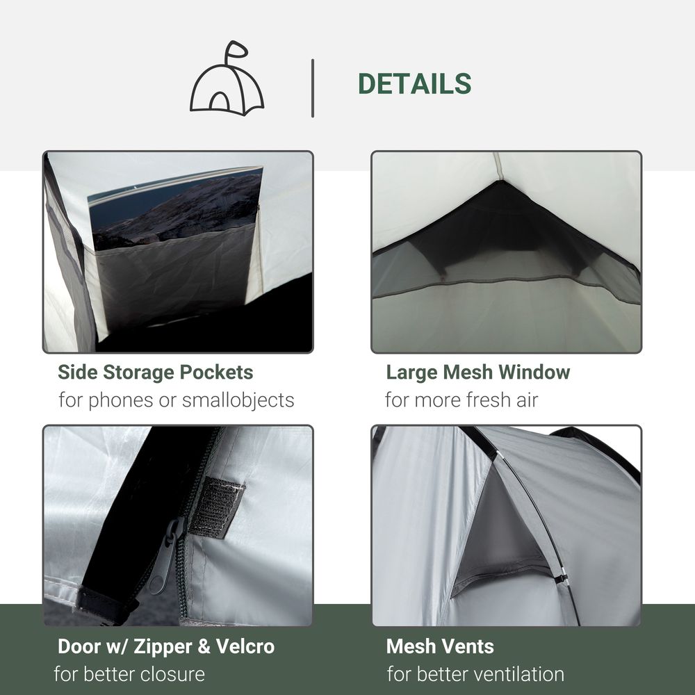 Outsunny 2-Man Camping Dome Tent with Porch, Mesh Window & Double Layer - Hiking, Outdoor, High Quality