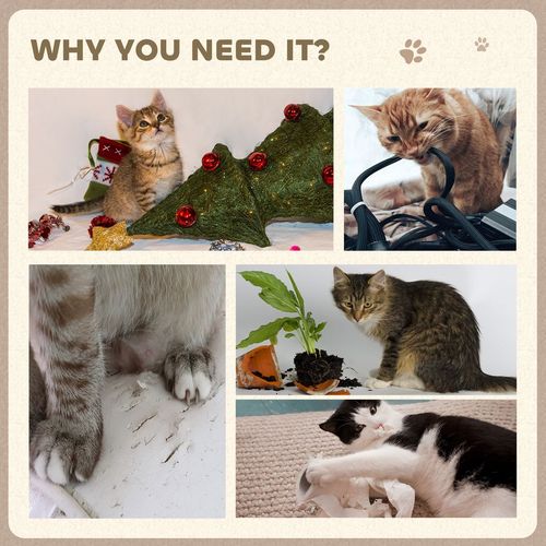 PawHut Cat Scratching Board with Organic Catnip for Indoor Cats, Brown