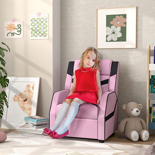 AIYAPLAY 2 in 1 Kids Armchair Recliner, PU Leather, for 3-9 Years Old
