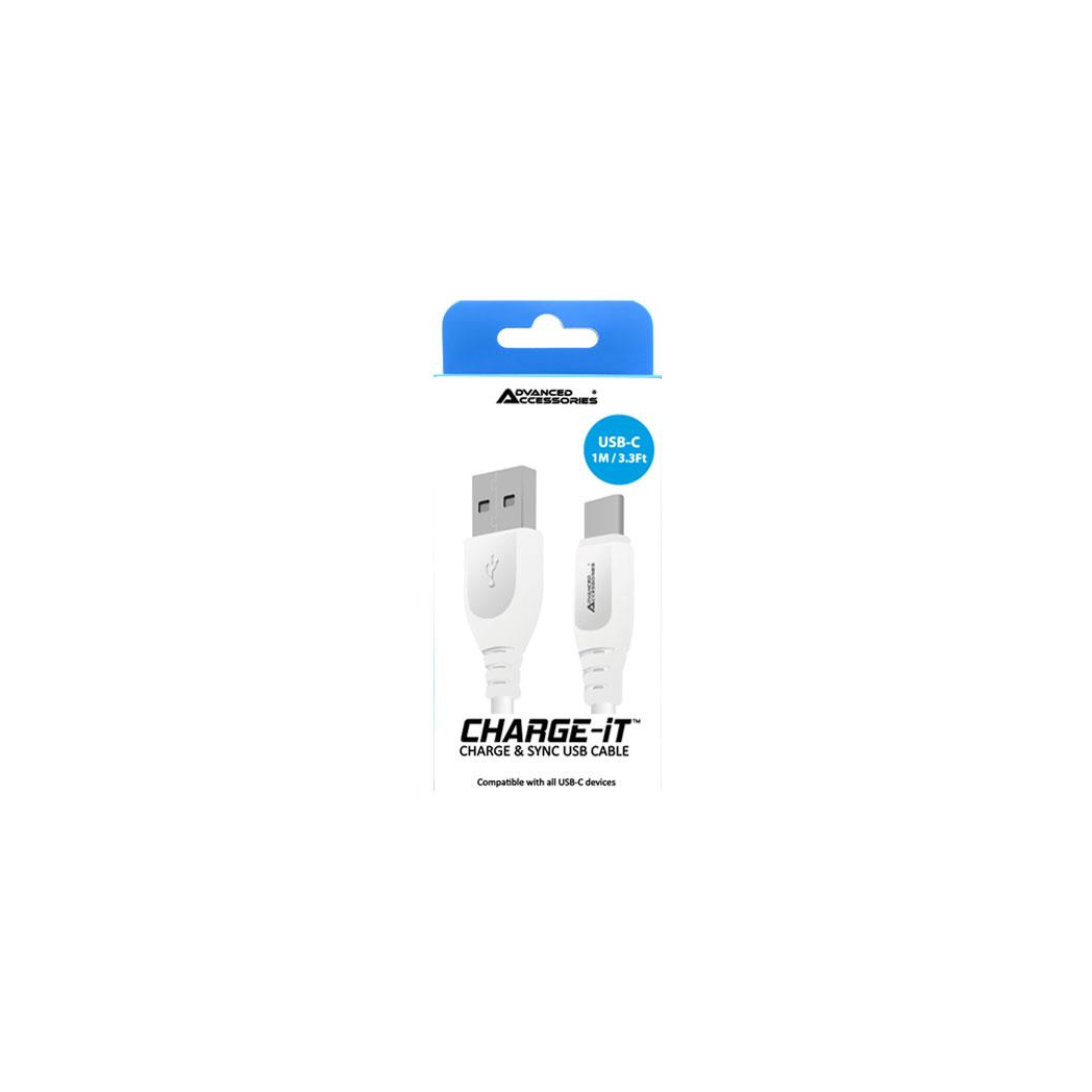 Advanced Accessories 1 Metre Type C to USB Cable- White