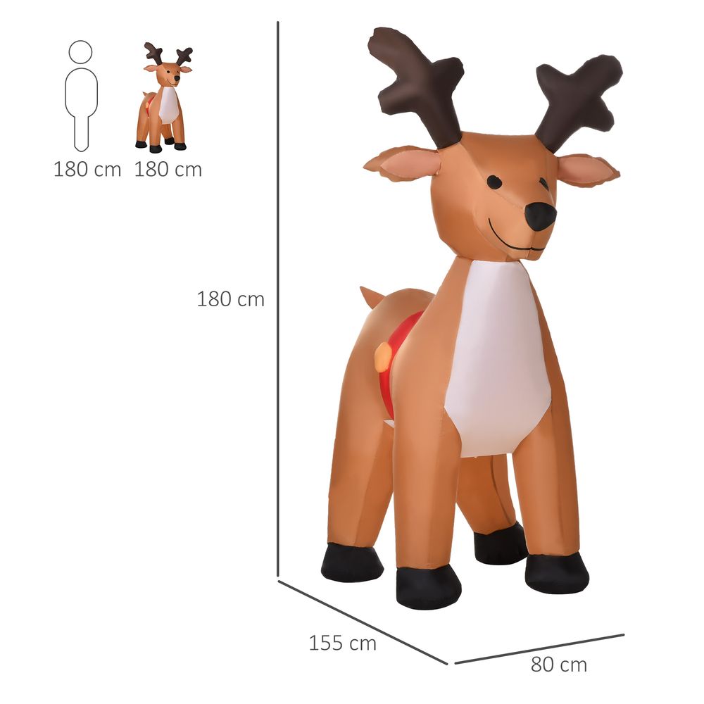 6ft Christmas Inflatable Reindeer Deco Xmas  Lights Indoor and Outdoor Animal