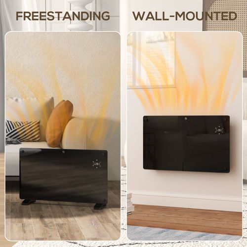 HOMCOM 1500W Electric Space Heater Radiator Wifi Smart App 24Hr 7 Day Timer