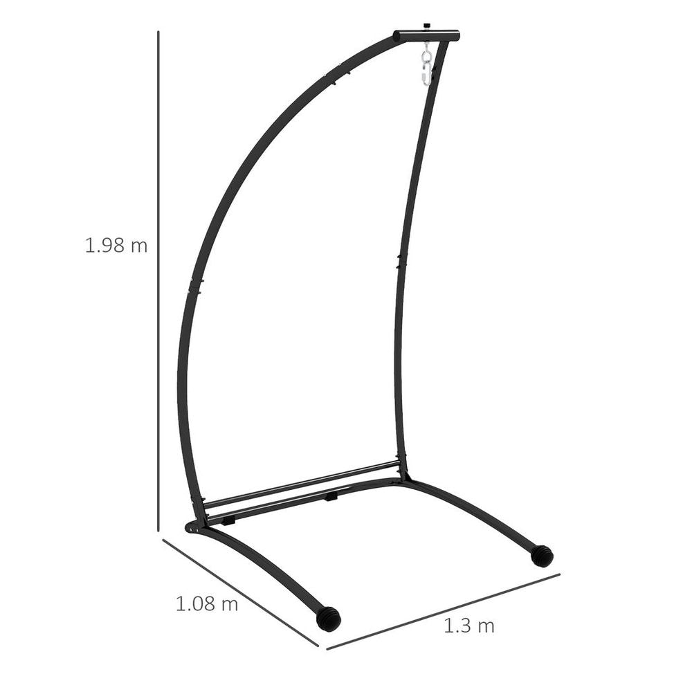 Outsunny Hammock Chair Stand - Strong Metal Frame, Perfect for Any Space! (Black)
