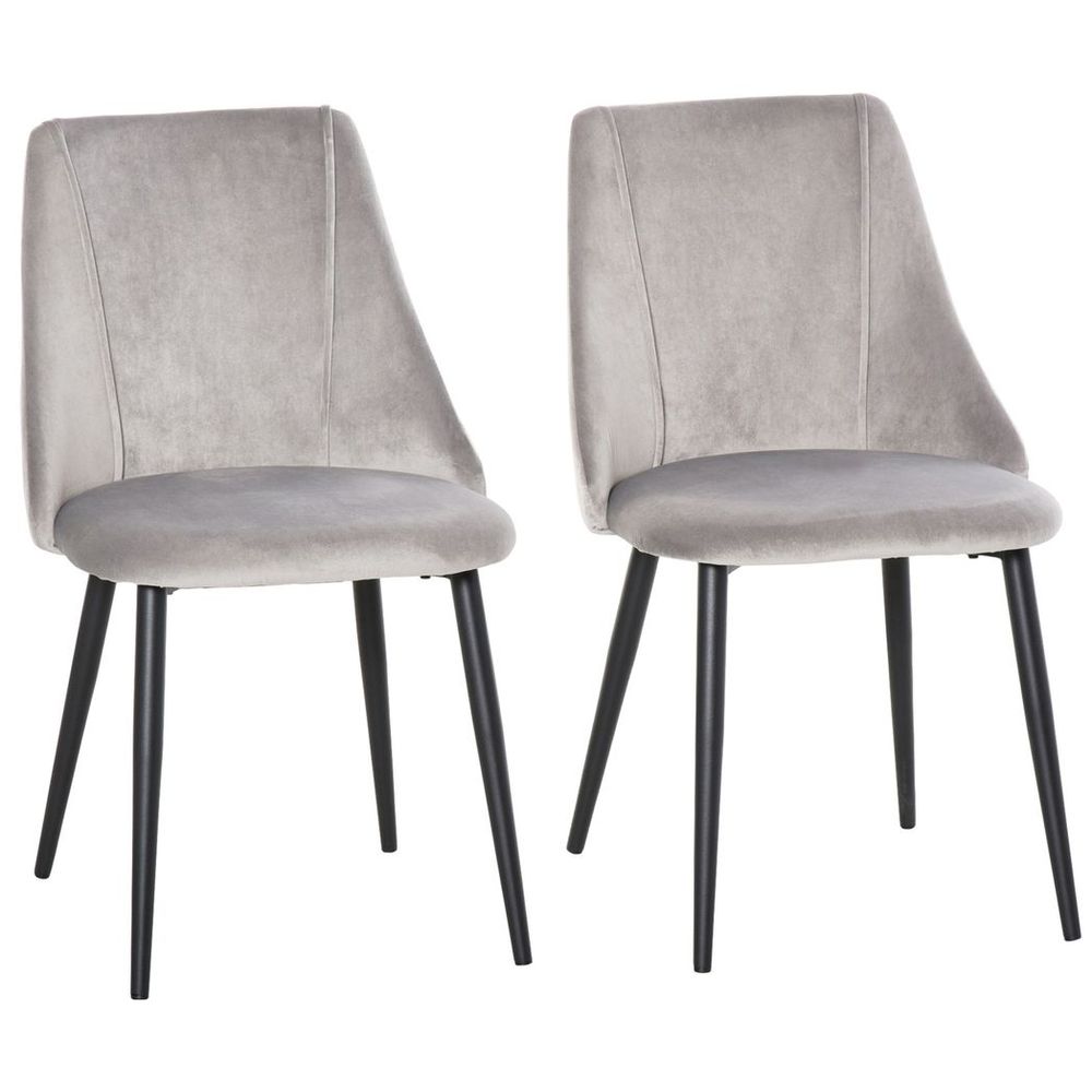 High Back Dining Chairs Velvet-Touch Accent Chairs with Metal Legs