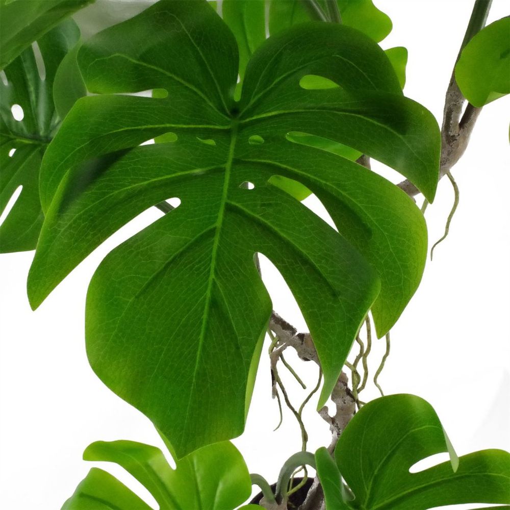 70cm Artificial Twisted Stem Monstera Plant - Lifelike and Elegant - Complete with Plastic Pot - High Quality