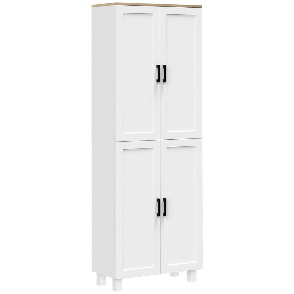HOMCOM Modern Kitchen Cupboard Storage Cabinet with 4 Shelves, White