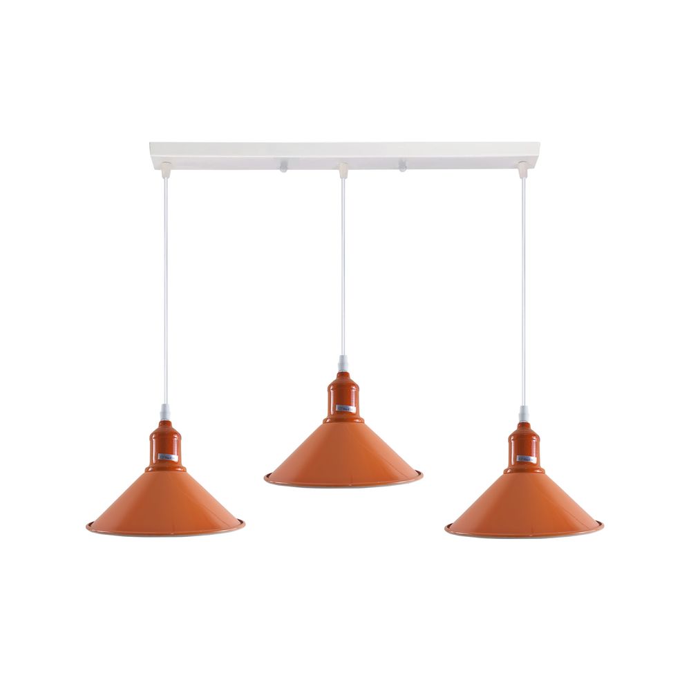 Industrial Vintage Loft Kitchen Bar 3 Lights Fittings Ceiling Cone Metal E27