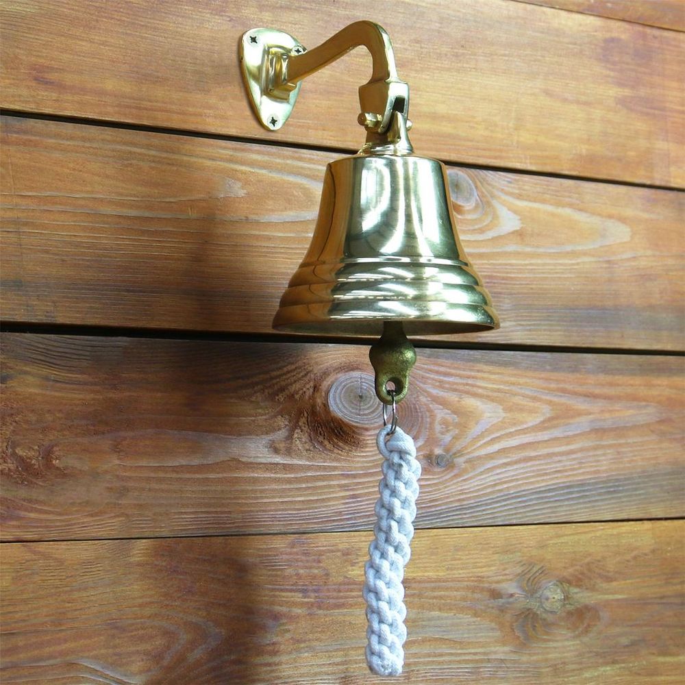 Vintage Gold Ship Bell | Wall Mounted | M&W | High Quality | Perfect for Home or Bar Use