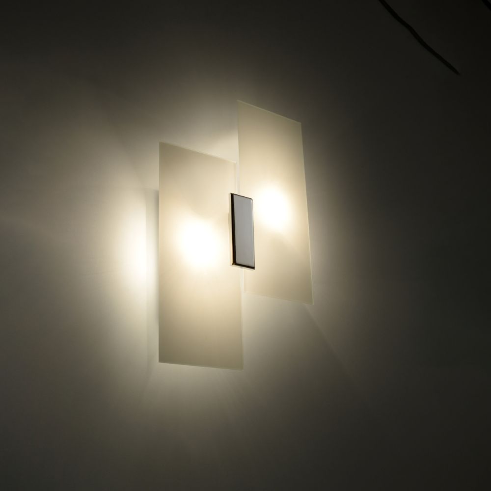 Wall lamp steel, glass Fabiano modern Design E27