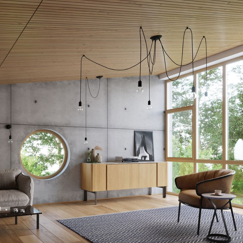 Edison Loft Pendant Lamp - Stylish Fabric & Steel Design for Unique Interior Lighting - E27