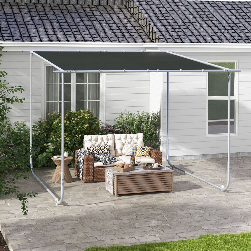 Outsunny 3x3(m) Mobile Pergola Kit, Event Shelter with Wheels, UV30+