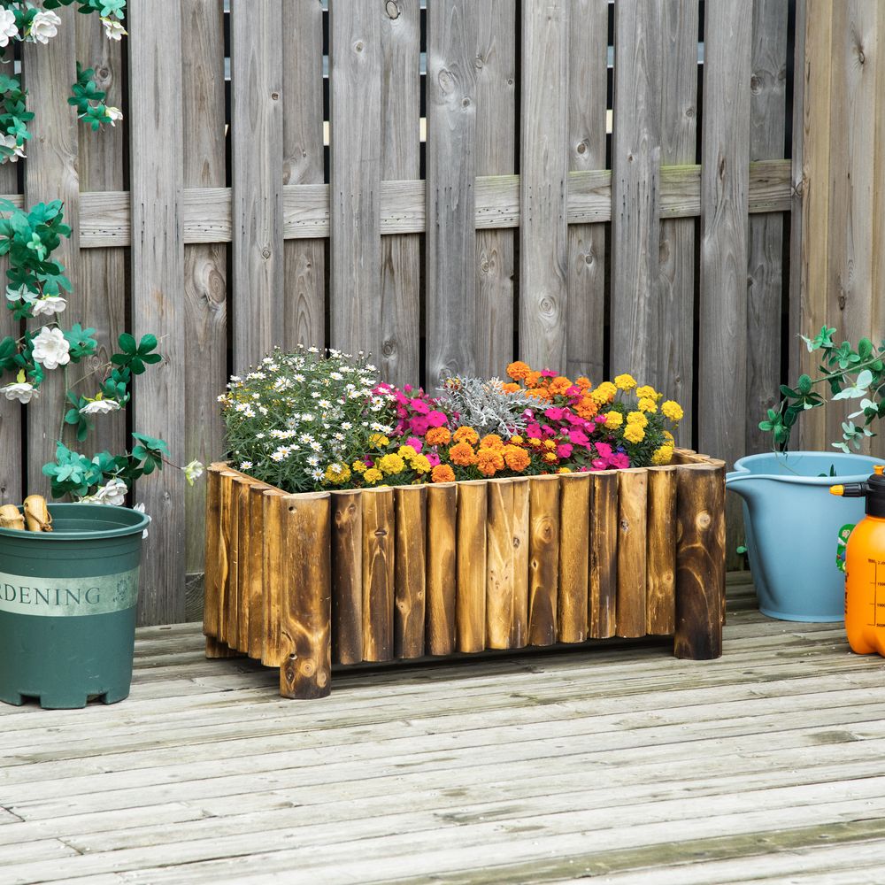Premium Fir Wood Plant Pot - Raised Flower Bed Planter 4ft - Best Quality - Easy Assembly - Ideal for Garden Vegetables
