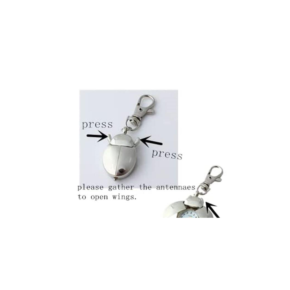 Premium Ladybug Silver Key Chain Clock - High-Quality, Affordable, Ready for Gifting - Limited Stock