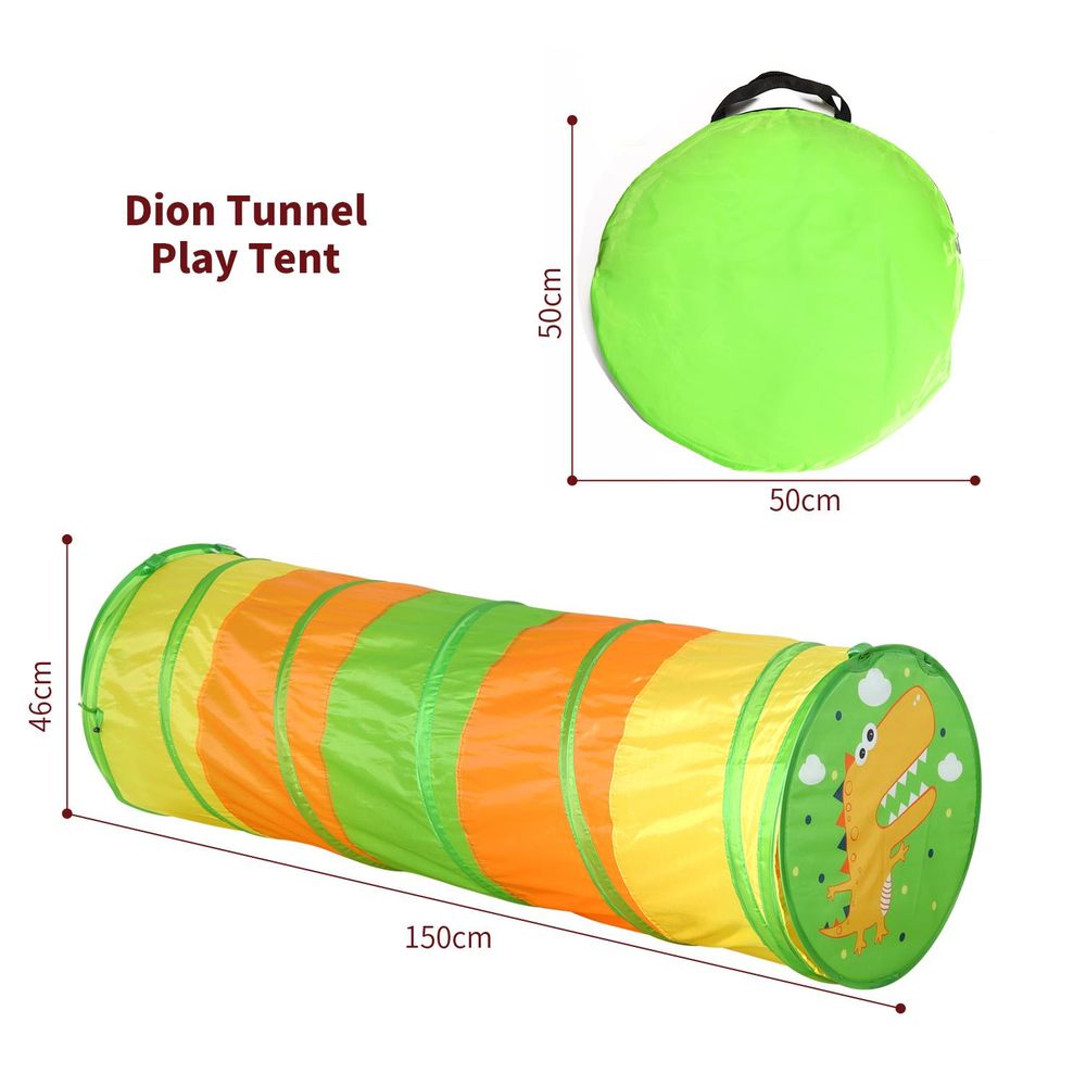 SOKA Play Tunnel Green Pop Up Dino Dinosaur Indoor or Outdoor Garden Play Tent for Kids Childrens