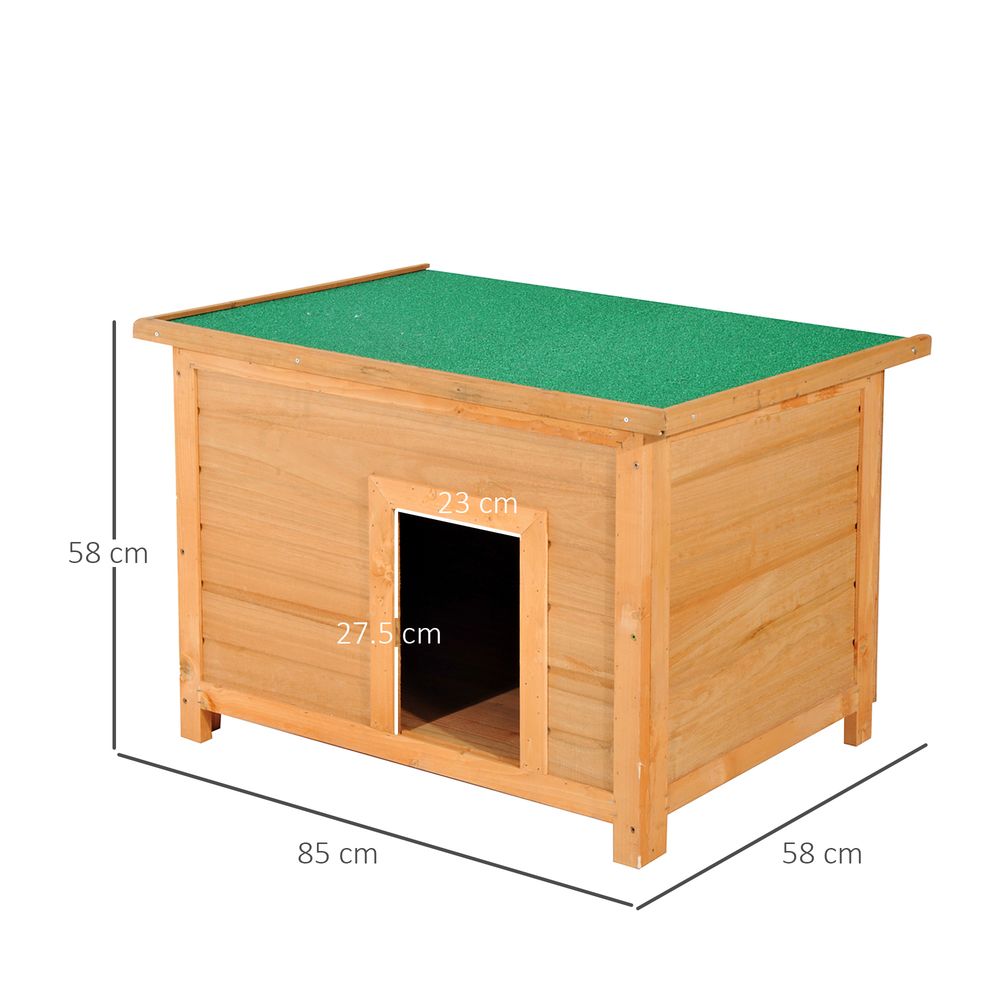 PawHut Wooden Dog Kennel Elevated Dog Pet House w/ Open Top 85W x 58D x 58H cm