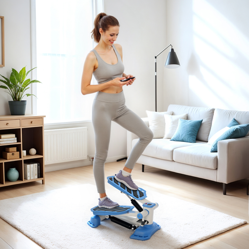 HOMCOM Portable Mini Stepper Step Machine for Home Gym Office Exercise