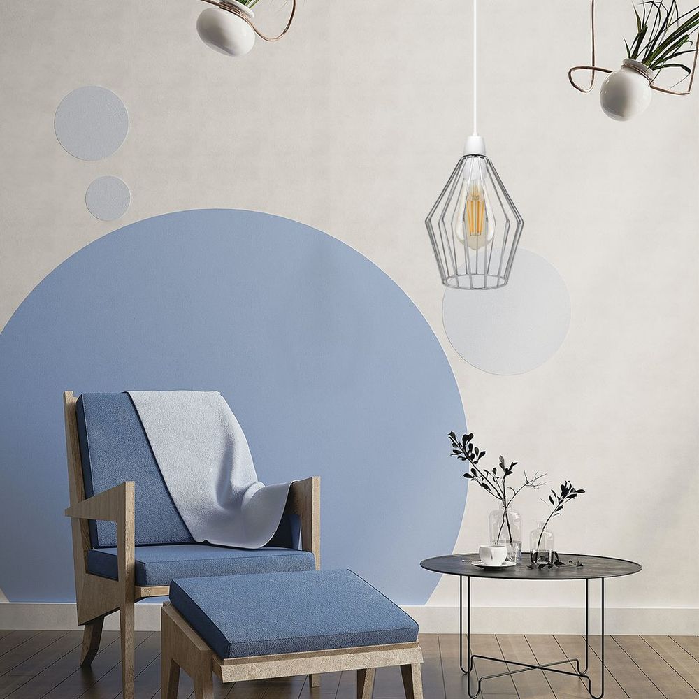Modern Vintage Chrome Industrial Metal Rustic Lampshade Vintage Light