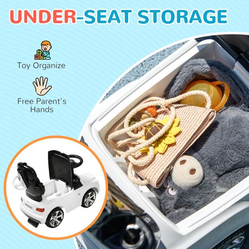 AIYAPLAY Bentley Bentayga Licensed Baby Push Car w/ Under Seat Storage - White