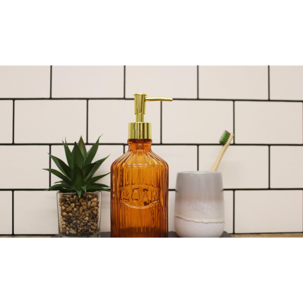 Premium Orange Glass Soap Dispenser