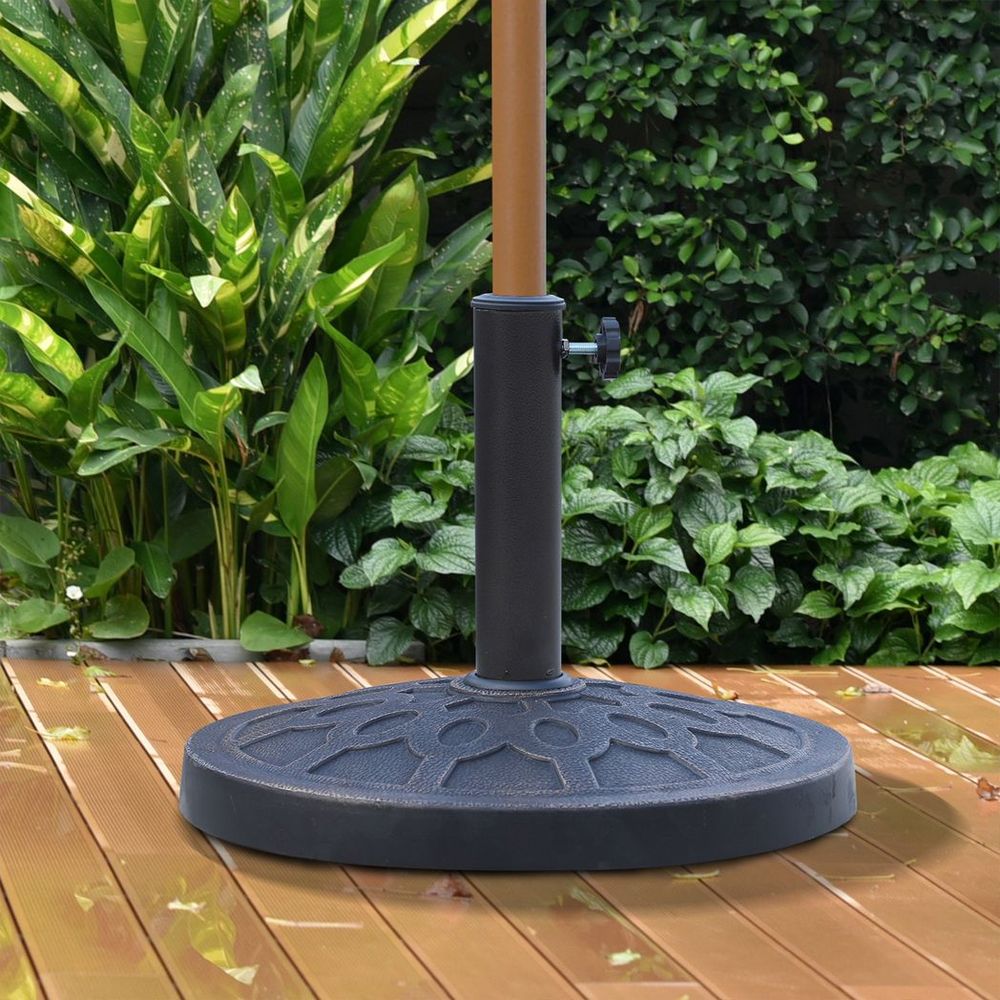 Premium Outsunny 13kg Bronze Tone Resin Garden Parasol Base - High Quality Umbrella Stand Holder for Outdoor Use