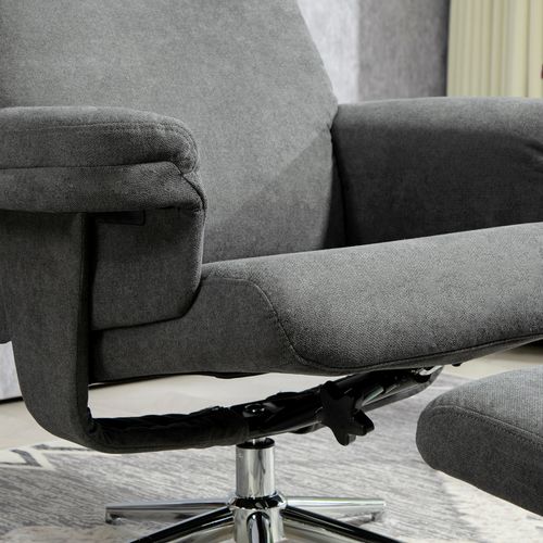 HOMCOM Recliner Chair with Footstool with Adjustable Back