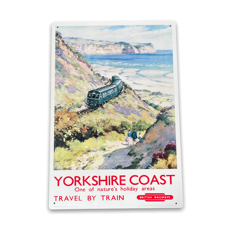 Retro British Railways Metal Sign - Yorkshire Coast Advertising