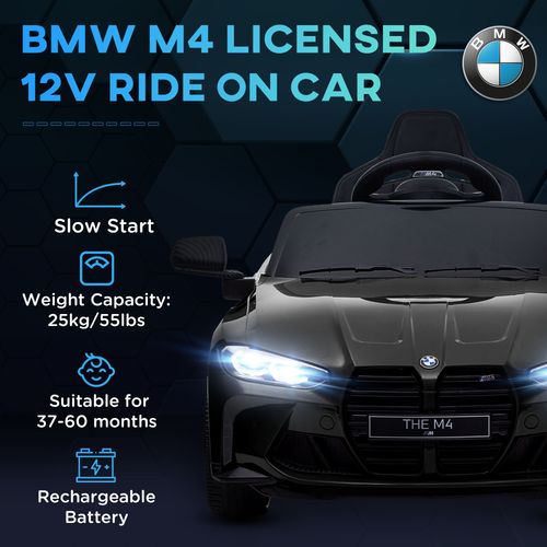 AIYAPLAY 12V BMW M4 Licensed Kids Electric Car w/ Remote, Suspension