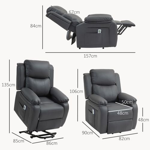 HOMCOM Riser and Recliner Chair Power Lift Recliner with Remote