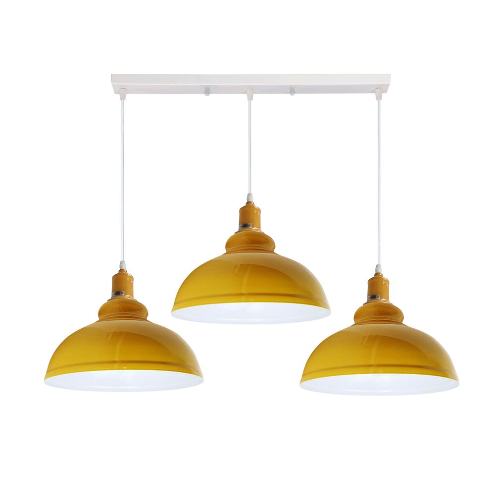 Industrial Vintage Loft Kitchen Bar 3 Lights Fittings Ceiling Curvy Metal E27