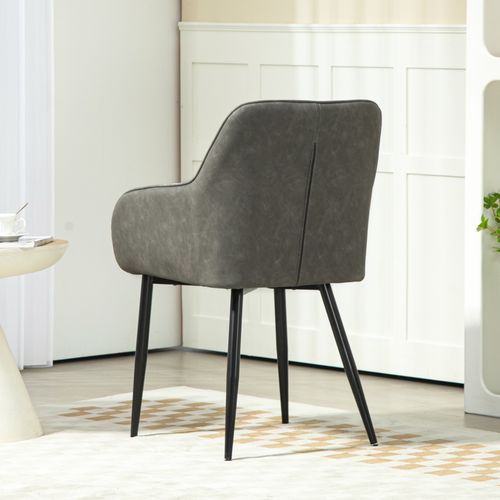 HOMCOM Accent Chair w/ Foot Pads and Chenille Fabric Arm Chair