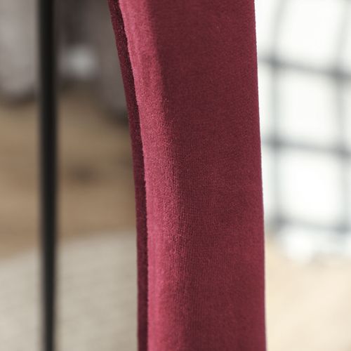 HOMCOM Irregular Full Length Mirror with Velvet Frame 160 x 50cm Wine Red